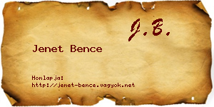 Jenet Bence névjegykártya